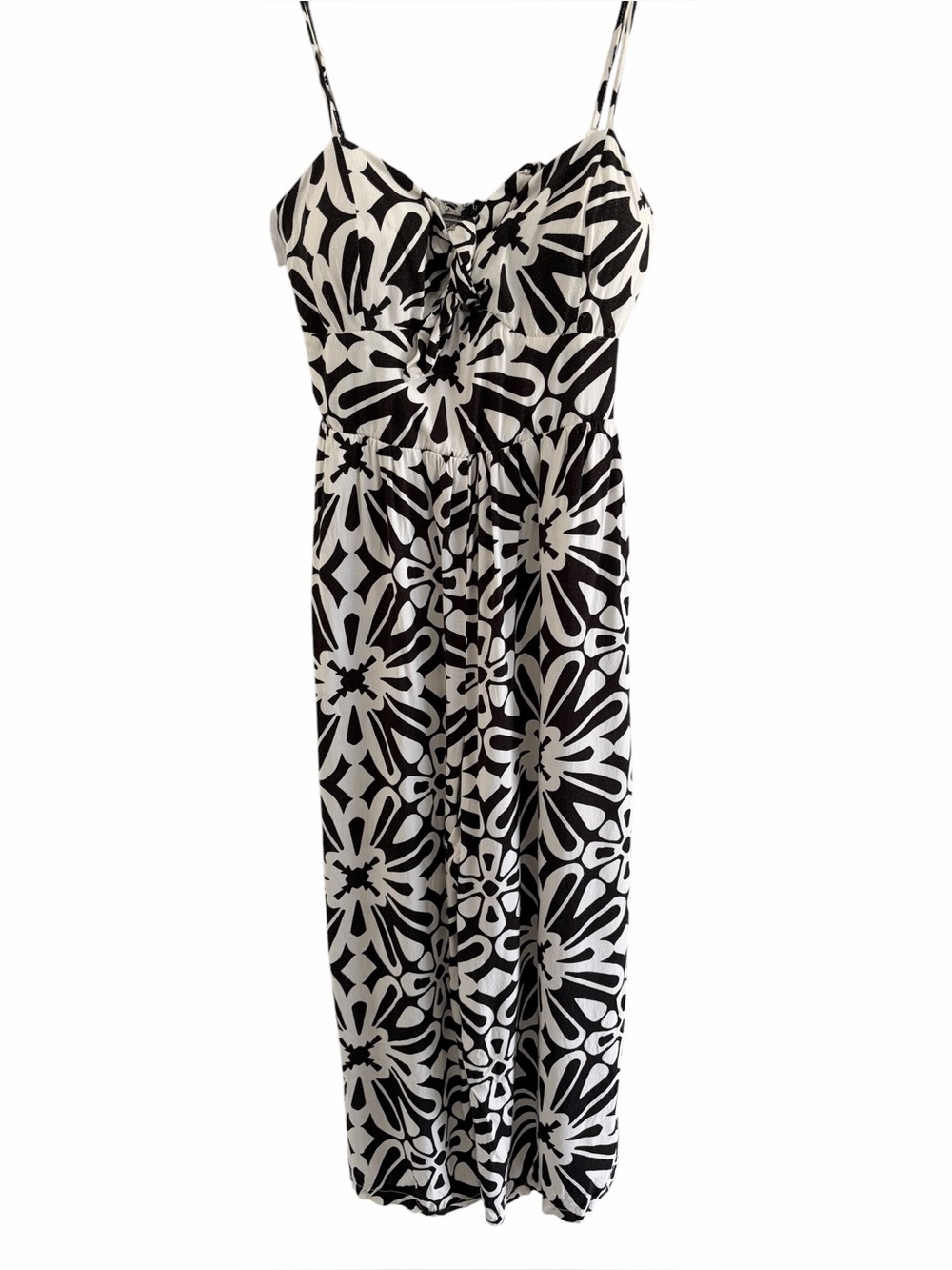 As You Wish Black & White Floral wide leg jumpsuit